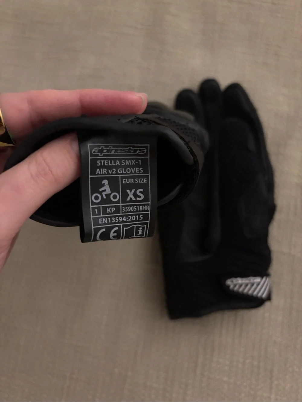 NWOT Alpinestars Black Women's Stella SMX-1 Air V2 Riding Gloves